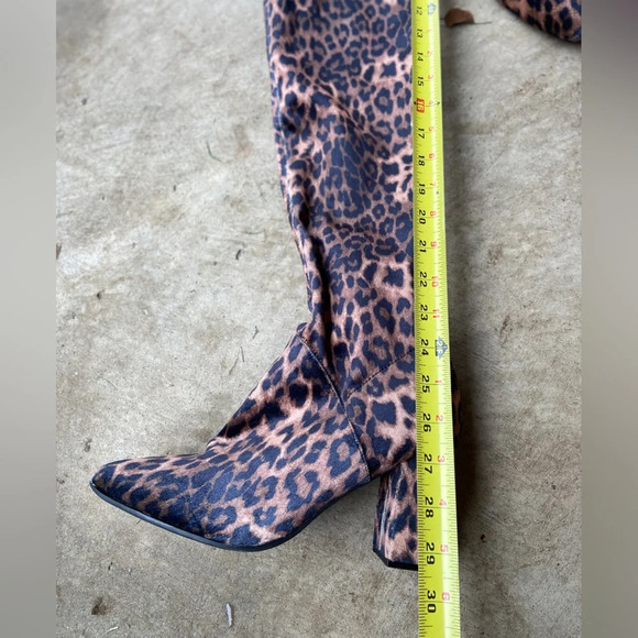 Revamped by Sirens thigh high leopard heel boots Sz 8 - Picture 8 of 12